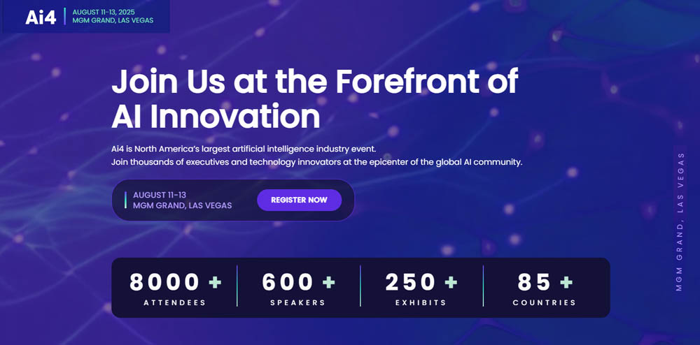 Article illustration for Upcoming Event Ai4 - AUGUST 11-13MGM GRAND, LAS VEGAS